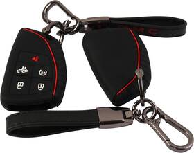 Mailada 764549558681 2pack Key Fob Cover For Chevrolet With Leather Keychain 2022 Blackgolden