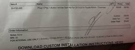 Rfk411 Mpc Remote Start System Rav Toyota