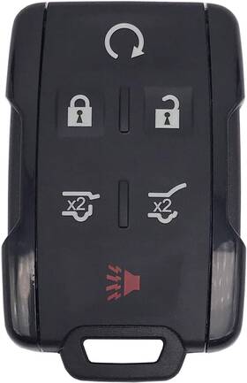 M-00234b Muxkenper Smart Key Fob Shell Case Fits For Chevy Tahoe Suburban/gmc 6 Buttons Black
