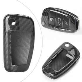Hukyu-2061yf056 Nomura Car Fob Key Case Shell Cover Replacement Carbon Fiber For Audi A3 A4 Tt R8 Q3 Q5