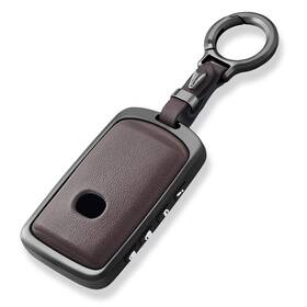 B4-brown Offcurve Zinc Alloy Leather Key Fob Cover For Mazda 6 Cx30 Cx5 Smart Protector