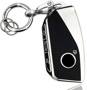 23091001 Ollen Key Fob Cover With Ring Fit For Bmw 2023 2024 2025 New 5/7 Black