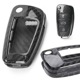 Onegogogo 550748163487 Carbon Fiber Car Fob Key Case Shell Cover Replacement For Audi A3 A4 Tt R8 Q3 Q5