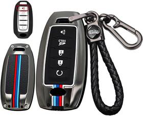 Ssjsyfnd4jche-01 Ontto 5-button Key Fob Cover Case Intelligent Black-braided-keychain Black