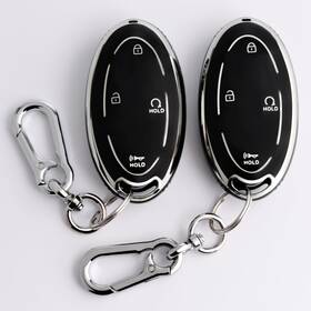Xd-7b-tpu Paditural Hyundai Key Fob Cover For Tucson Elantra Santa Fe Kona Sonata Ioniq Black