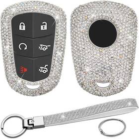 Bkcc231 Paierpai Bling Key Fob Cover Compatible With Cadillac Xt4 Xt5 Xt6 Ats Model A Sivler