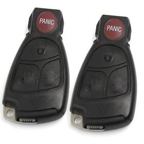 Pair New Replacement Keyless Entry Smart Remote Key Shell Case For Mercedes-benz