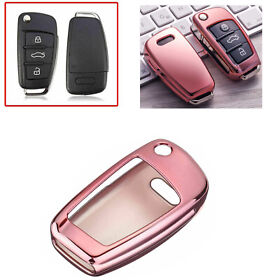Fo36rg Pink Car Folding Remote Key Fob Cover Holder For Audi A1 A3 A4 A6 A7 A8 Tt Q5 Q7