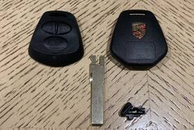 Psch003ld Porsche New Diamond 3 Button Remote Shell Keyless Entry Key Fob With Blade And Logo