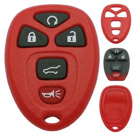 P-006 Puianyiq Key Fob Shell Case Red 5 Button For Chevy Gmc Cadillac Buick Saturn 2007 2010