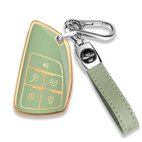 5-gold-green Qbuc Chevy Key Fob Cover With Keychain Tpu Case For 2021-2026 Equinox Blazer