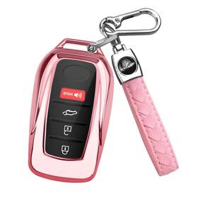 Ft02 Qbuc Toyota Key Fob Cover With Keychain Compatible 2025 Models Pink