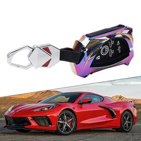 Raimukurijinusa 550748880872 7 Button Remote Key Fob Shell Case Cover Fit Chevrolet Corvette 2020-23 Colorful