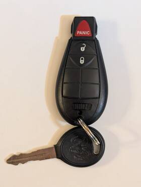 56040663ab Ram Genuine Dodge 3-button Key Fobik Lock Unlock Panic Used Oem Precut