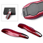 Remote Key Case Shell Cover For Porsche 911 Panamera Cayenne Red Carbon Fiber
