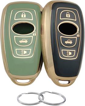 Gjt2301 Reprotecting Tpu Key Fob Cover Compatible With Subaru Ascent Brz Crosstrek Black/green