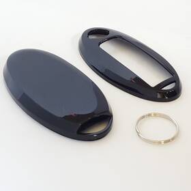 3409-nis-hc-bl Ri-key Security Hard Shell Cover For Nissan Smart Remote Case Stove Varnish Paint Black