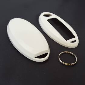 3410-nis-hc-wt Ri-key Security New Hard Shell Cover Nissan Smart Remote Case Stove Varnish Paint White