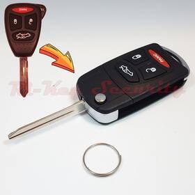 Chr-flp4-3bf Ri-key Security Flip Modified Case Shell For Chrysler Dodge Jeep Remote 4 Buttons 3b