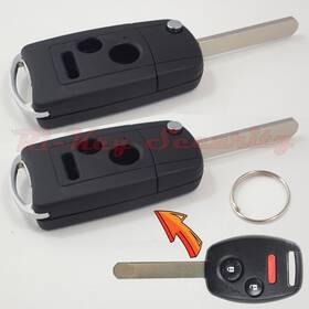 Ho-flp3-64f Ri-key Security Pair Of Flip Modified Case Shell Honda Remote 3 Button Odyssey Fit Cr-v