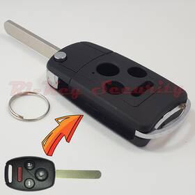 Ho-flp4-63f Ri-key Security Flip Modified Case Shell For Honda Remote 4 Buttons Accord Crv Pilot