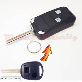 Le-flp2-1s Ri-key Security New Flip Modified Case Shell Lexus With 2 Button Remote Short Blade 42mm