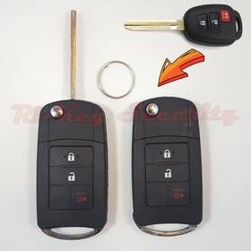 To-flp3-51f Ri-key Security 2 New Flip Modified Case Shell For Toyota Vehicles Remote 3 Buttons