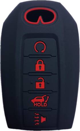 Cdlc0216 Runzuie Silicone Keyless Entry Remote Key Fob Cover Protector Black With Red