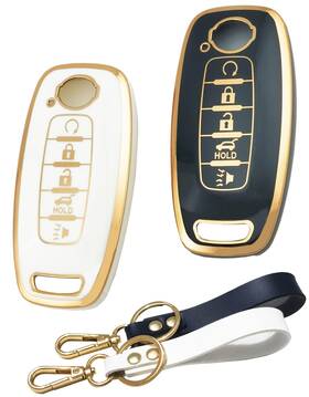 Cdlc2380 Runzuie 2pcs Tpu Remote Smart Key Fob Cover For 2024 2023 Nissan Rogue Pathfinder White
