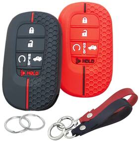 Cdlc2618 Runzuie 5 Buttons Silicone Key Fob Cover For 2022-2025 Honda Accord Civic Cr-v