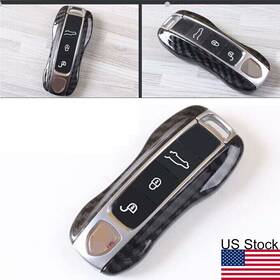 Th35c Ry Carparts Carbon Fiber Pattern Remote Key Fob Side Shell Cover For Porsche Panamera