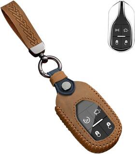 Msld-02 Sanrily Leather Key Fob Shell For Maserati Ghibli Levante Gt Brown