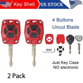 Savadicar2019072603 Savadi-car 2pack Red Remote Shell Case Key Fob Replacement Cover Trim For 4runner 2010