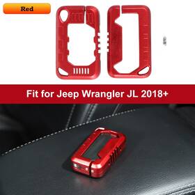 Savadicar2025x1127940 Savadi-car Key Fob Case Cover Holder Aluminum Alloy Shell For Jeep Wrangler Jl Jt 2018 Red