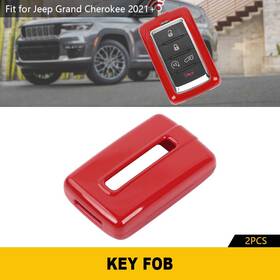 Savadicar2025x0427062 Savadicar Red Key Fob Cover Case Shell Skin Decoration Trim For Jeep Grand Cherokee 2021