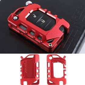 Sa22122603 Sawadicar Red Key Fob Cover Case Ring Holder Shell For Jeep Wrangler Jl Jlu Jt 2018-20