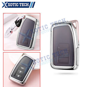 Fo53s Silver Tpu Full Protect Keyless Key Holder Shell For Lexus Is Gs Rx Rc Lx Ls