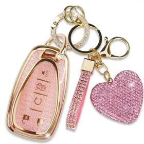 Simocky 705794507369 Chevy Key Fob Cover With Diamond Keychain Compatible 5-button Models Simocky 705794507369 Chevy Key Fob Cover With Diamond Keychain Compatible 5-button Models
