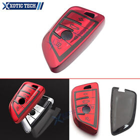 Fo81r Soft Red Tpu Shockproof Full Smart Key Holder Protector Seal Skin Case For Bmw