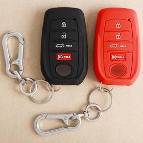 Tandrive 768924958554 Toyota Key Fob Cover 4-button Silicone 2-pack Black Red 2021-2026