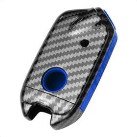 Kasst4-c13 Tangsen Smart Key Fob Case For Kia Stinger Carbon Fiber Blue Silicone
