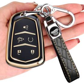 241128-jy005 Tecarate Cadillac Key Fob Cover Case For 2015-2019 Escalade Cts Srx Xt5 Ats Ct6 - Tpu