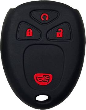 Sicv09 Thrida Key Fob Cover For Chevy Gmc Hummer 4 Buttons Case Fit Black