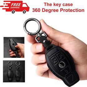 Tukellen00705 Tukellen 619191632534 Genuine Leather Car Key Fob Cover Keychain For Mercedes Benz Smart Remote