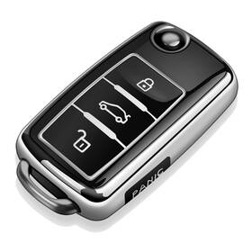 Bggw456 Tukellen Vw Key Fob Cover Tpu Case Compatible With Jetta Golf Passat Tiguan Silver