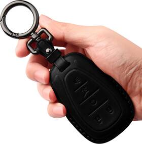 Ptxfla5r Tukellen Compatible With Chevrolet Leather Key Fob Cover Fit 5 Buttons Black