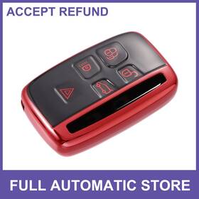 Uauto1 786527159802 Car Key Fob Cover 5 Button Remote Case Red For Range Rover Evoque Velar