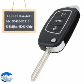 95430-f2110 Upgraded Flip Remote Key For 2016 2017 Hyundai Elantra Fob Oka-420t