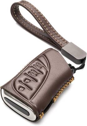 Kc-lexus-lc4b-brown Vitodeco Genuine Leather Smart Key Fob Case - Compatible With 4-button Brown