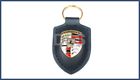 Wap-050-090-0e Porsche Genuine Leather Key Fob Keyring Keychain Emblem Black Crest
